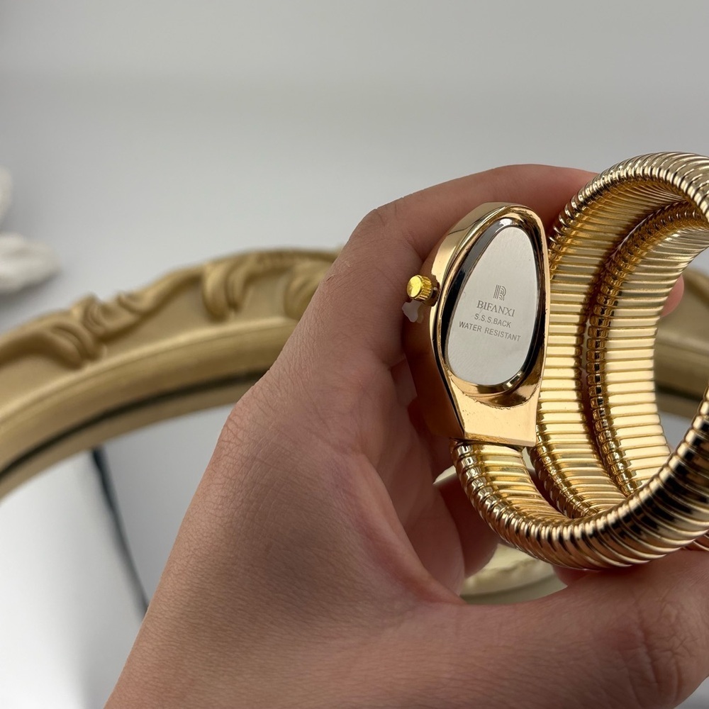 Serpenti Wrap Bracelet Watch – Gold Tone / Burgundy Dial ✨ - Picture 13 of 14